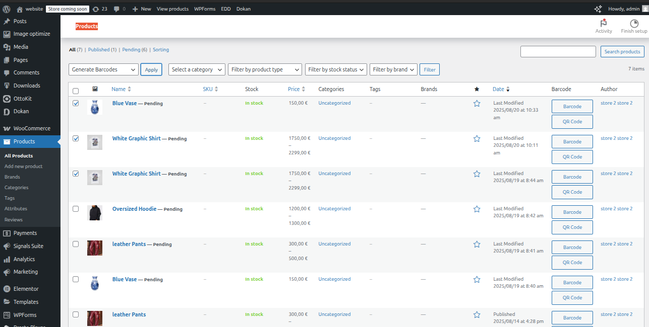 Generate bulk barcode